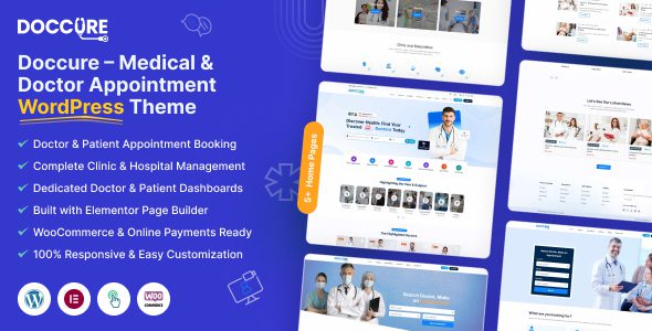 Doccure - Doctor Appointment Booking and Clinic Management WordPress Theme